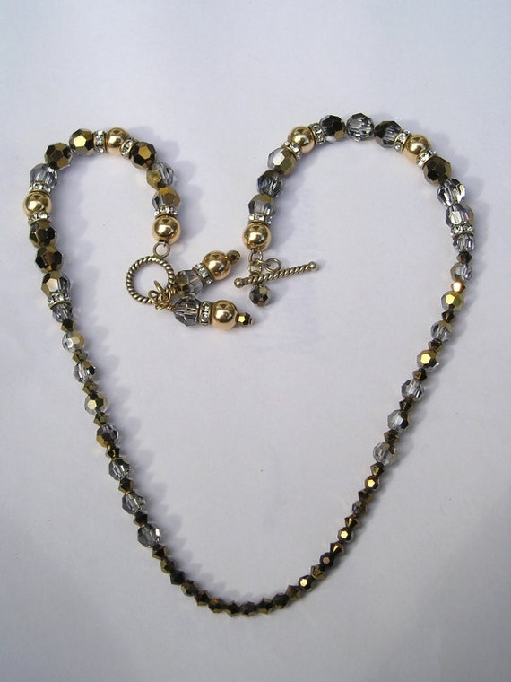 Gold Filled Crystal Rhinestone Necklace Bracelet … - image 4