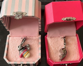 2 Juicy Couture Enamel Mitten & Half Heart Best Friends Charms Lot in Boxes