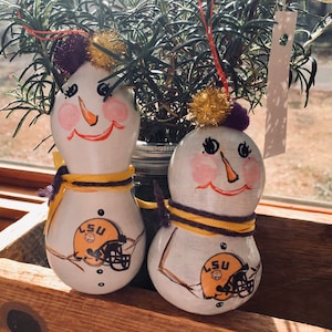 Team Snowman Gourd Ornaments