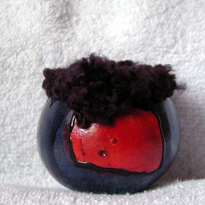 Miniature Blue/Red Art Deco Gourd Bowl