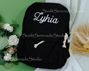 Mochila de Pana Bordada Personalizada para Niños: Mochilas Escolares Hechas a Mano con Toque Personalizado, Ideal para Niños y Niños Pequeños