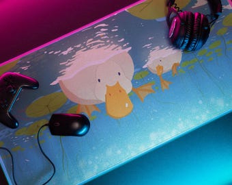 Underwater ducks Personelized Kawaii gaming mouse pad , decor for gamers desk mat