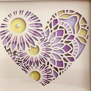 8&quot; Heart and Flowers 3D Paper Art