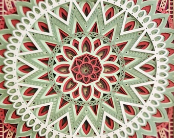 12" Mandala, Autumn Colors, Framed