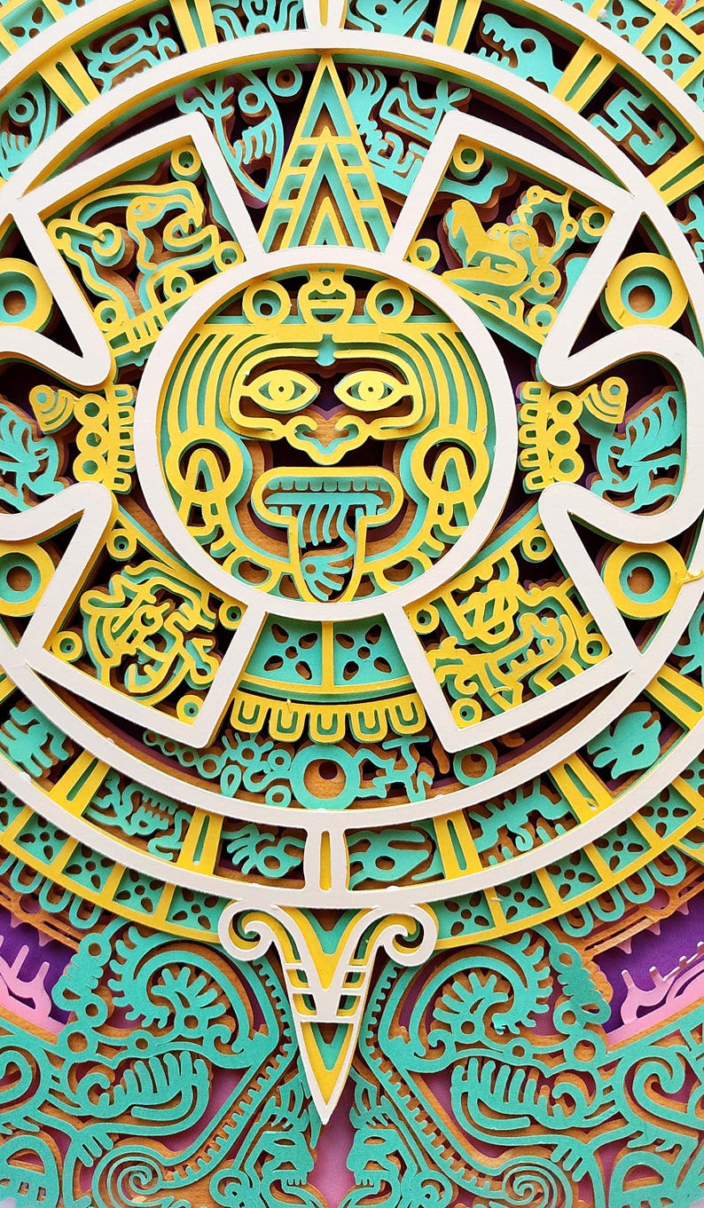 Aztec Medallion 3D Paper Art - Etsy