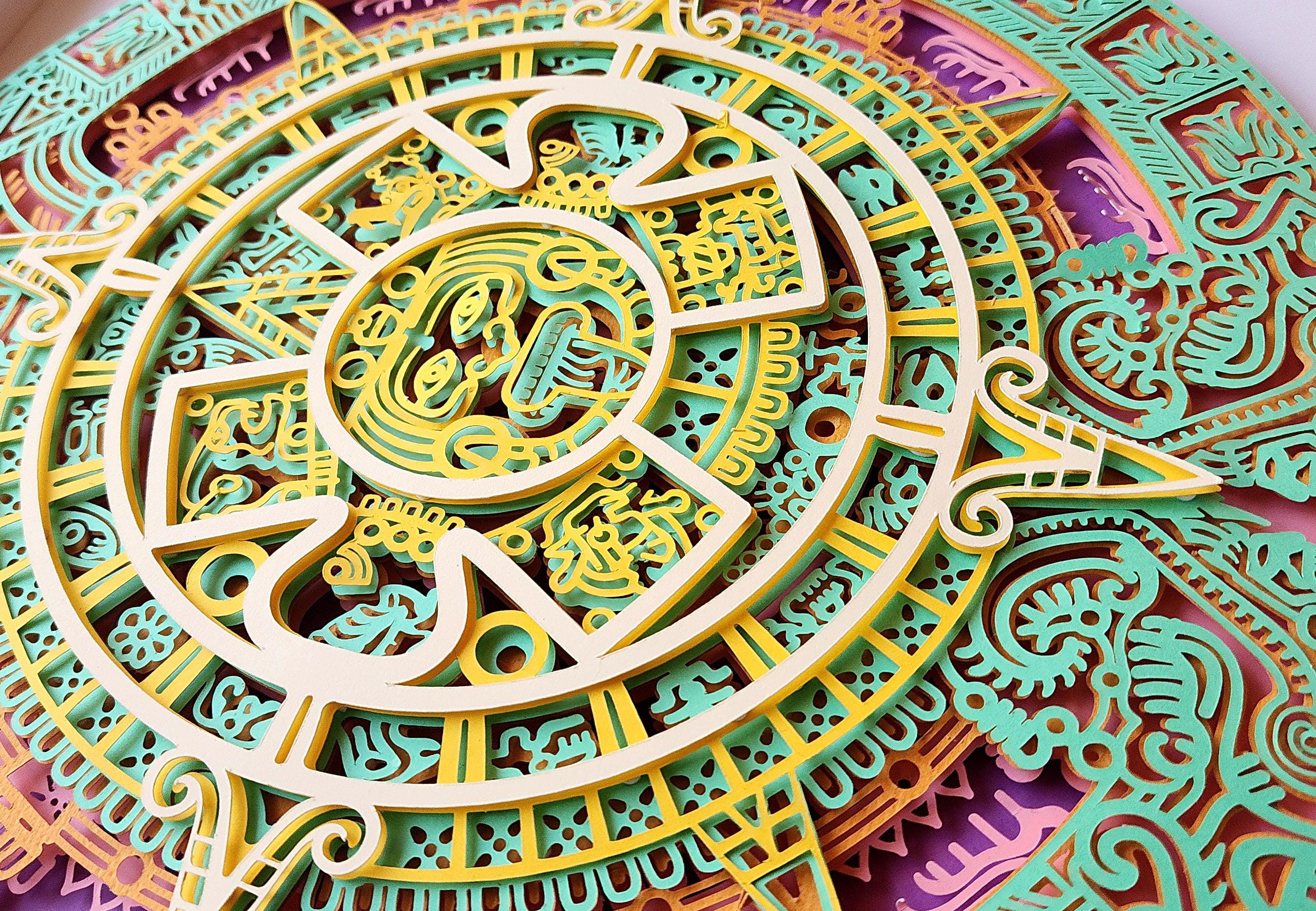 Aztec Medallion 3D Paper Art - Etsy