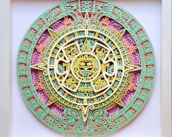 Aztec Medallion 3D Paper Art