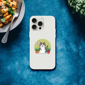 Funny Cat Phone Case - Cute Cat - Kitty Cartoon Phone Case for iPhone 15 14 13, Samsung S23, S22, S21