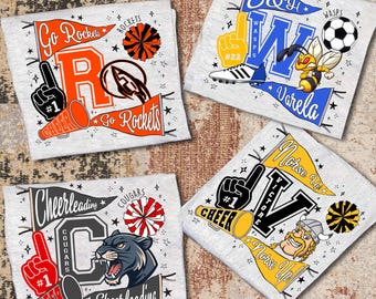 Custom Vintage Mascot Retro Shirt, Cheer Team Matching Shirt, Favorite Team Shirt, Homecoming Shirt, School Spirit Shirt, Colors Team Shirt