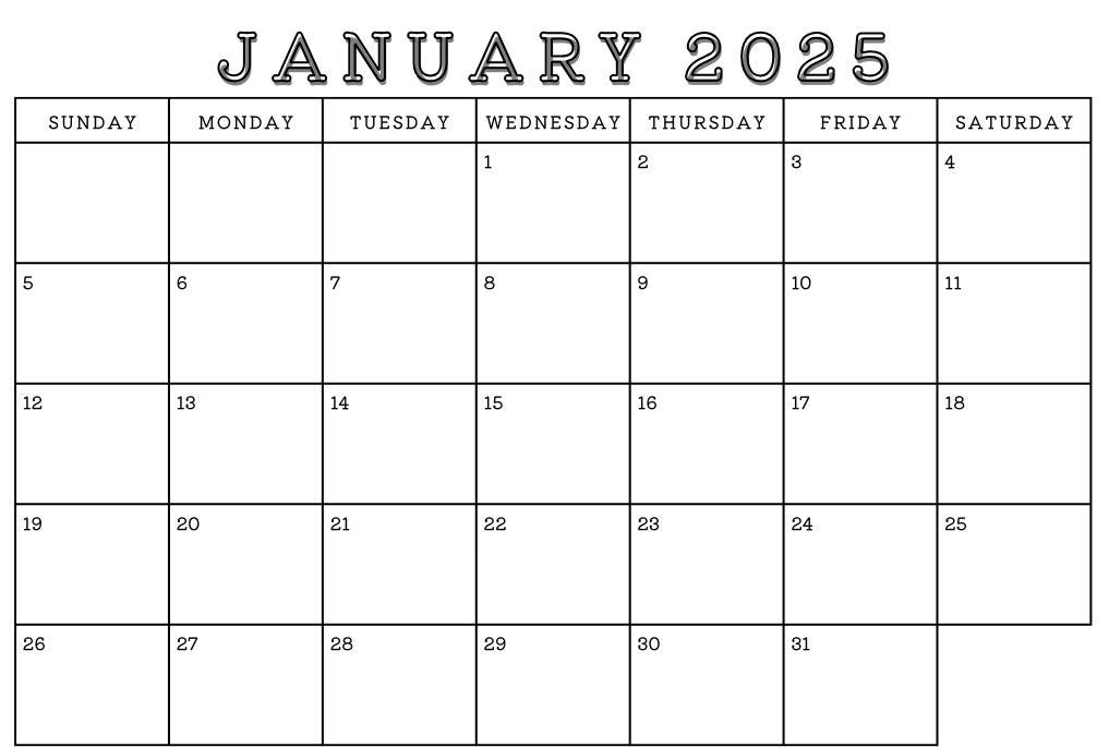 2025 Calendar | PDF Printable Download - Etsy