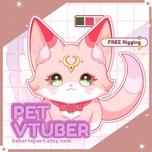 Custom VTuber Pet Model – Live2D Animal Mascot, PNGTuber Reactive Avatar, Cute Streaming Sidekick, Twitch & YouTube Ready