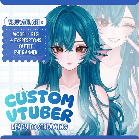 Custom Vtuber Model Live2D Commission | Anime Art | Vtuber Assets | Vtuber Model | Vtuber Model Commission | PNGTuber | Hand Tracking