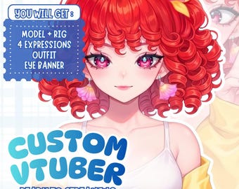Custom VTuber Model, VTuber Design, VTuber Model, VTuber Asset, VTuber Commission, Rigging Commission, Live2D Commission, Live2D model