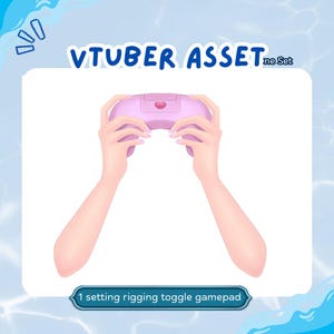 Vtuber Asset - Hand holding game pad | Ready to use | Moc3. file rig already