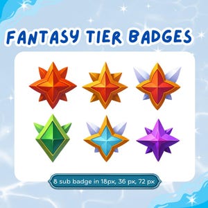 Fantasy Badges for Twitch, YouTube, Discord | Fantasy Bit Badges | Sub Badges | Twitch Sub Badges | Diamond Sub Badges | Discord Sub Badges