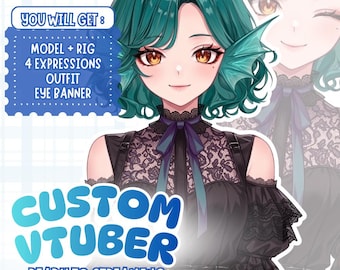Custom Vtuber Model, Hand Tracking, Vtuber, Vtuber Model, VTuber Asset, VTuber Commission, Rigging, Vtuber Commission, Vtuber Streamer