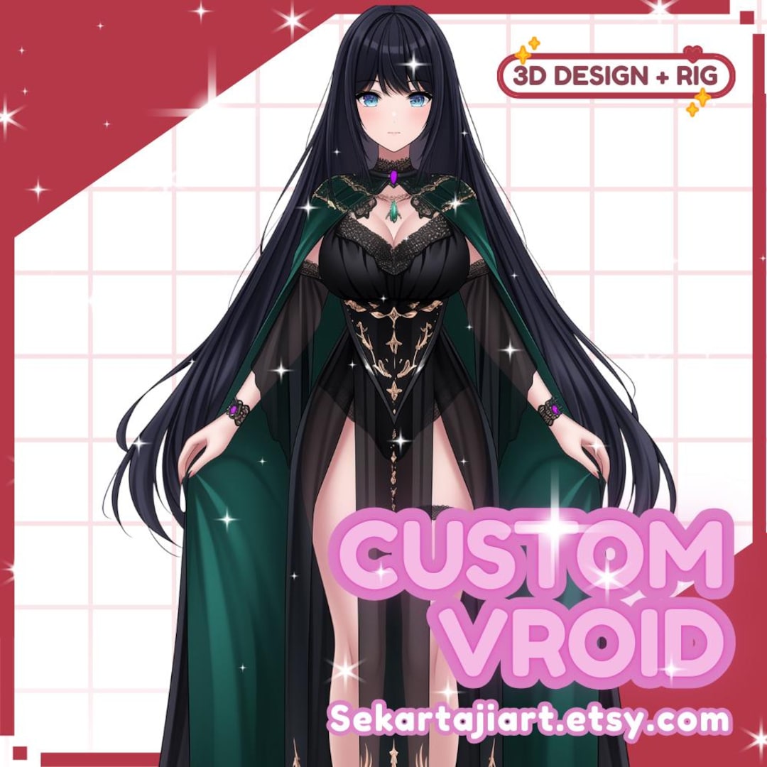 Custom 3D Vtuber Model + Rig | VRM & Vroid Design, Face Tracking Ready ...