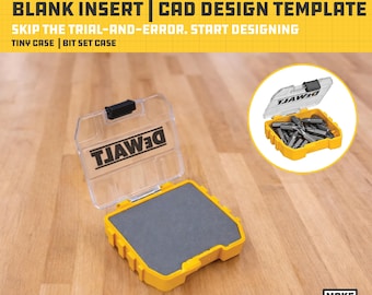 Plantilla CAD para inserto en blanco de Dewalt Tiny ToughCase / Archivo STL para impresión 3D para diseño de organizador personalizado