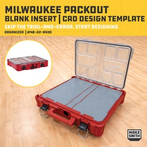 Milwaukee Packout Organizer Blank Insert CAD Template (48-22-8430) | 3D Print STL for Custom Organizer Design