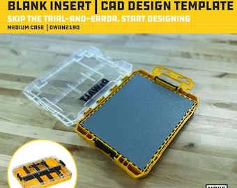 Plantilla CAD de inserción en blanco para caja resistente mediana Dewalt (DWAN2190) / STL de impresión 3D para diseño de organizador personalizado