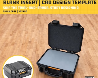 Plantilla CAD de inserción en blanco Pelican Vault V100 (VCV100) / STL de impresión 3D para diseño de organizador personalizado