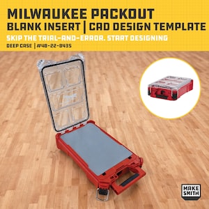 Milwaukee Packout DEEP Case Blank Insert CAD Template (48-22-8435) | 3D Print STL for Custom Organizer Design