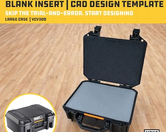 Plantilla CAD para inserto en blanco Pelican Vault V300 (VCV300) / Archivo STL para impresión 3D para diseño de organizador personalizado