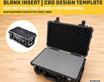 Estuche protector impermeable Apache 5800, plantilla CAD para inserto en blanco / archivo STL para impresión 3D para diseño de organizador personalizado