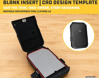 Modello CAD/STL per la stampa 3D di inserti vuoti per Vaultek LifePod 10, ideale per la progettazione di organizer personalizzati.