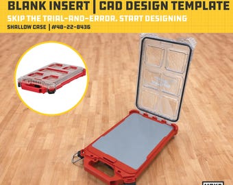 Plantilla CAD de inserto en blanco para caja SHALLOW de Milwaukee Packout (48-22-8436) / STL de impresión 3D para diseño de organizador personalizado