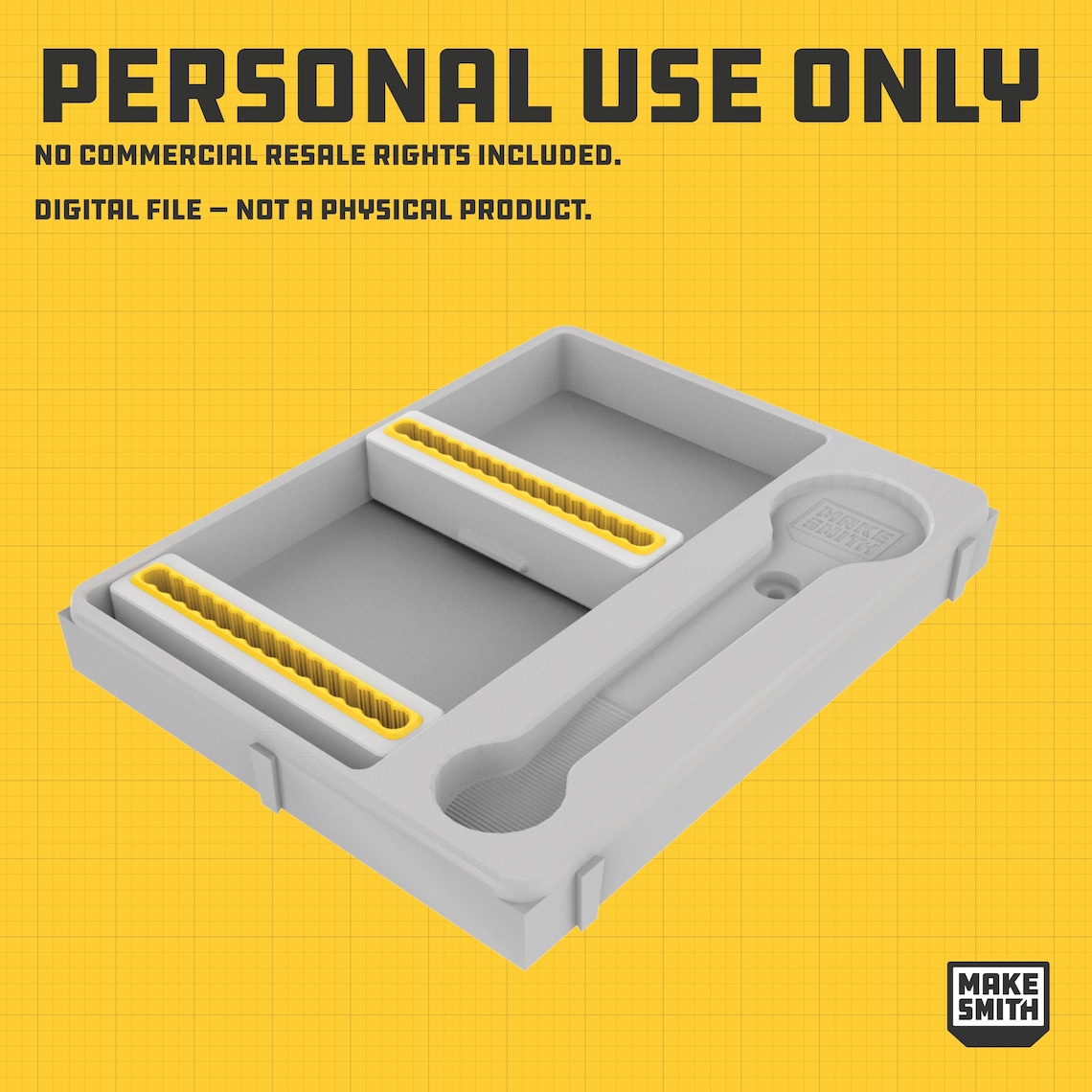 DEWALT Tough Case Organizer With Bit Insert & Large Bit Collection – Medium, Yellow