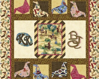 KICKIN KERCHIEFS Quilt Pattern - B J Q 125 --- Printable Download Pdf E-Pattern Diy Free Shipping Digital Pattern Bandana Kerchief Cow Girl