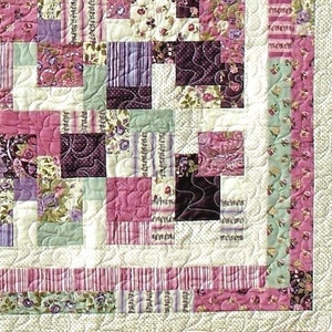 2 & 1/2 BY 5 Quilt E-Pattern B J Q 113 Printable Download Pdf Diy Free Shipping Digital Pattern Pink Purple Green Square image 4