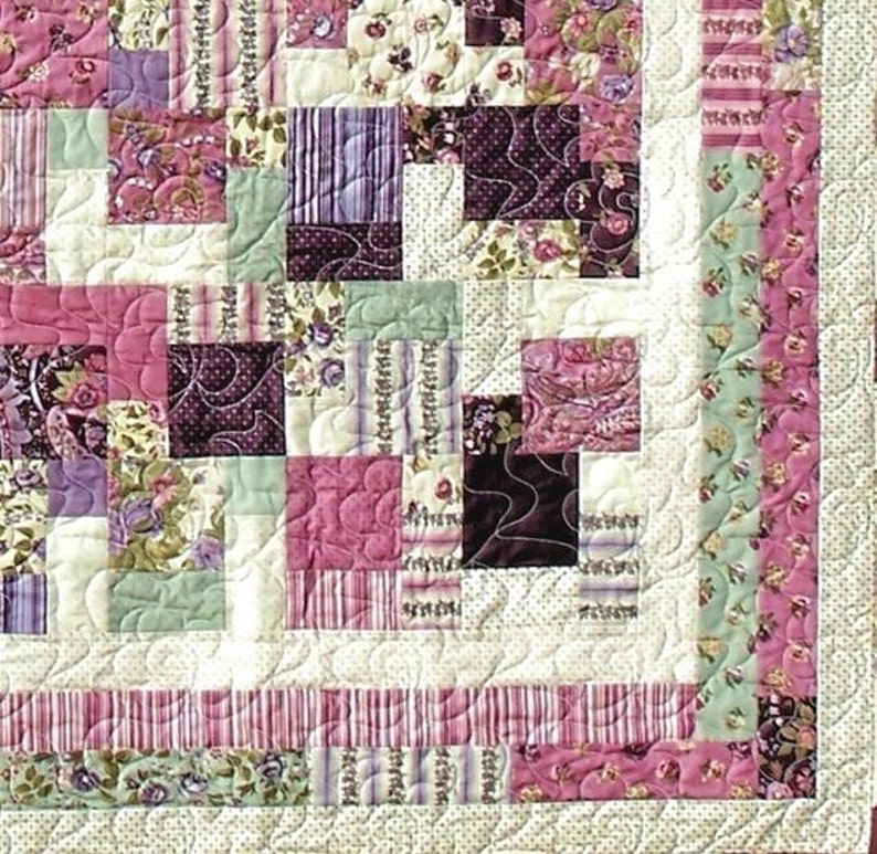 2 & 1/2 BY 5 Quilt E-Pattern B J Q 113 Printable Download Pdf Diy Free Shipping Digital Pattern Pink Purple Green Square image 4