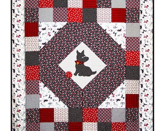 MY PRECIOUS PET Quilt Pattern - B J Q 104 --- Printable Download Pdf E-Pattern Diy Free Shipping Digital Pattern Scottie Dog Black White Red