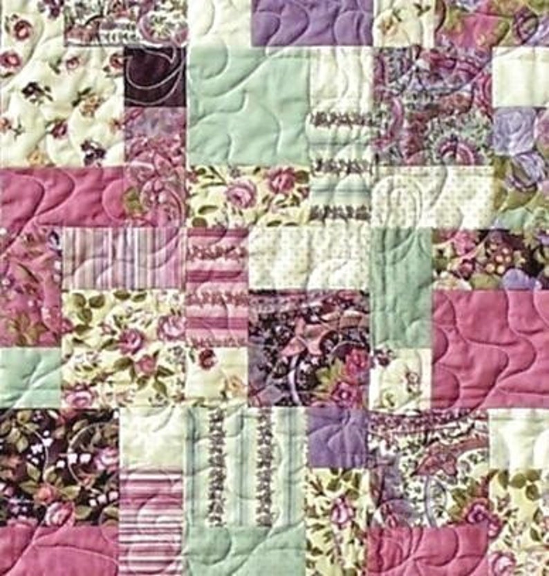 2 & 1/2 BY 5 Quilt E-Pattern B J Q 113 Printable Download Pdf Diy Free Shipping Digital Pattern Pink Purple Green Square image 2