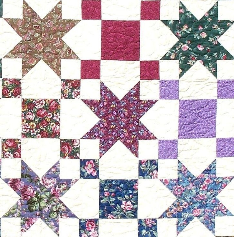 stars patience quilt e pattern b j q 107 printable etsy