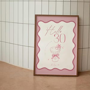 Editable Hello Thirty Canva Pro Welcome Sign Template, Birthday Party Decor, pink welcome sign, thirtieth party decor, digital template, 30