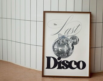 Last Disco Bachelorette Welcome Sign, Retro Chrome Decor (Editable Canva Template)
