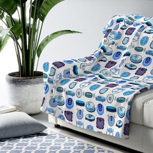Robot Vacuum Sherpa Fleece Blanket: Plush Cozy Throw