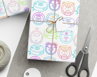 Robot Vacuum Wrapping Paper: Fun Gift Wrap for Birthdays, Holidays