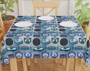 Robot Vacuum Tablecloth, Robot Vacuum Decorations, Tablecloth for Robot Vacuum Themed Birthday Party, Robot Vacuum Party Decor