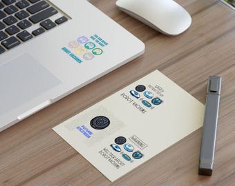 Robot Vacuum Stickers PNG: Digital File