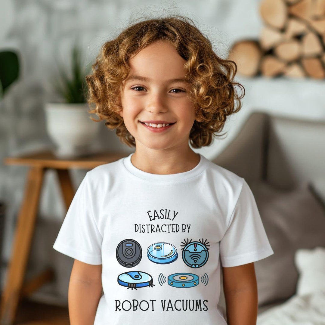 Kids Robot Vacuum Shirt: Easily Distracted Tee - Etsy Australia