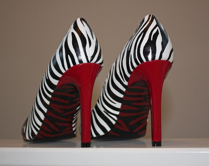 zebra open toe heels