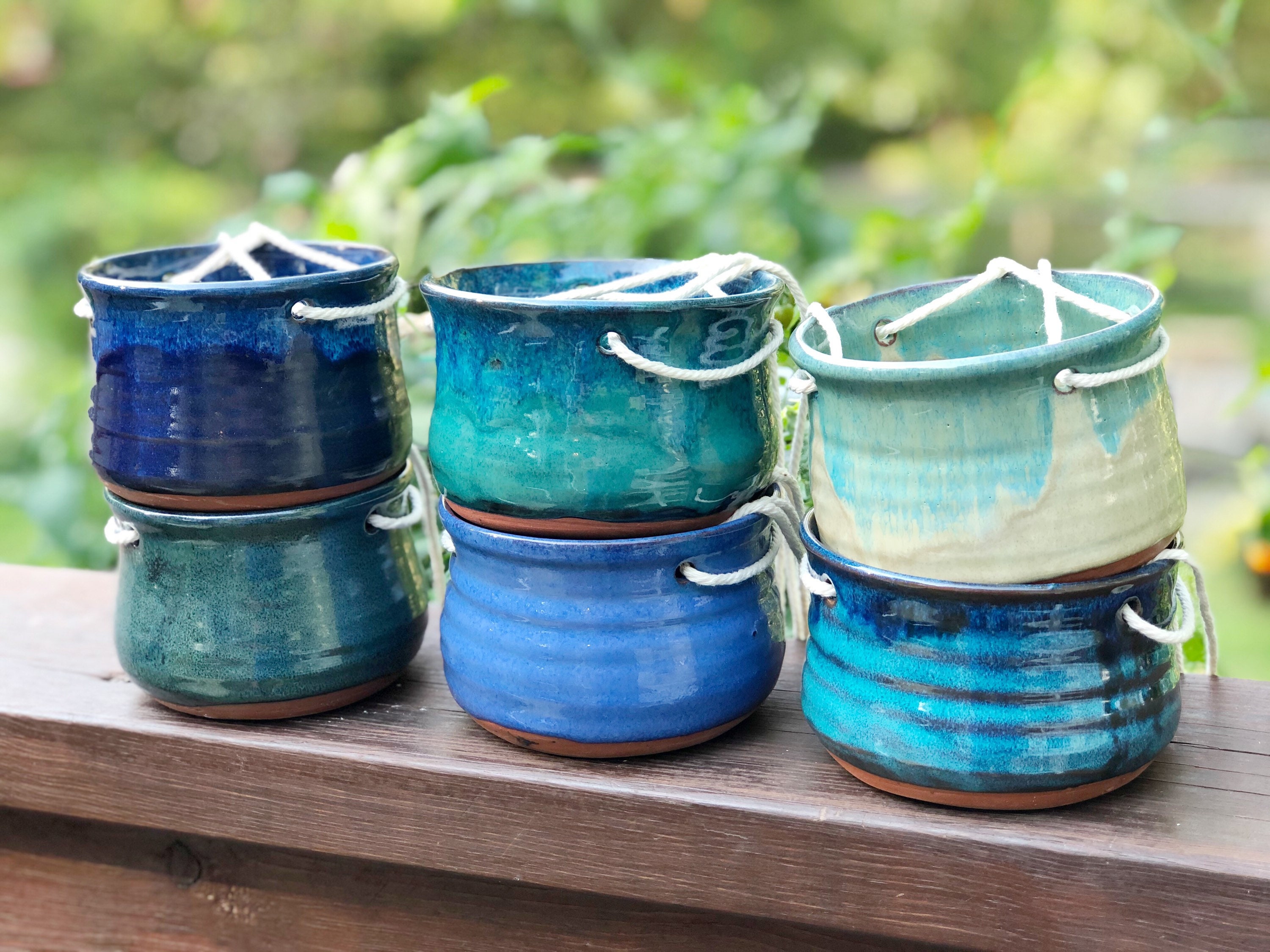 中型吊り下げ式陶器製プランター - Etsy 日本
