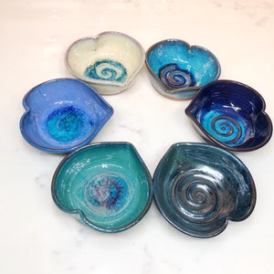 Pottery Heart shaped trinket dish *pick your color* FREE shipping
