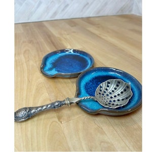 Ceramic spoon rest Turquoise FREE shipping