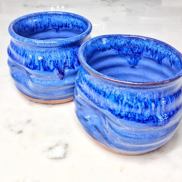 Periwinkle Wheel-Thrown Wine Cup: Handmade Pottery