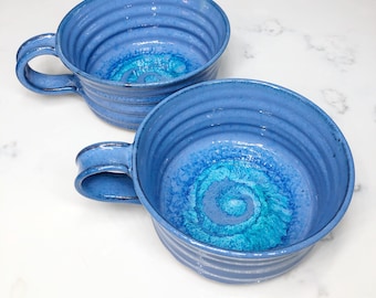 Periwinkle Blue Soup Cup FREE shipping